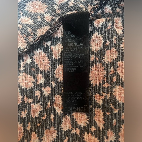 TopShop Knee-Length Pink and Black Floral Dress, Size 12. - Picture 5 of 5